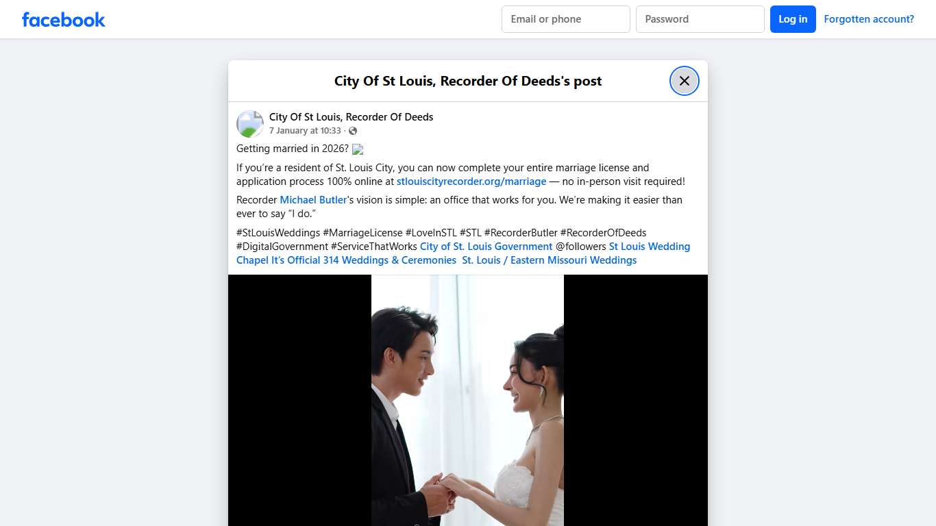 Getting married in... - City Of St Louis, Recorder Of Deeds Facebook