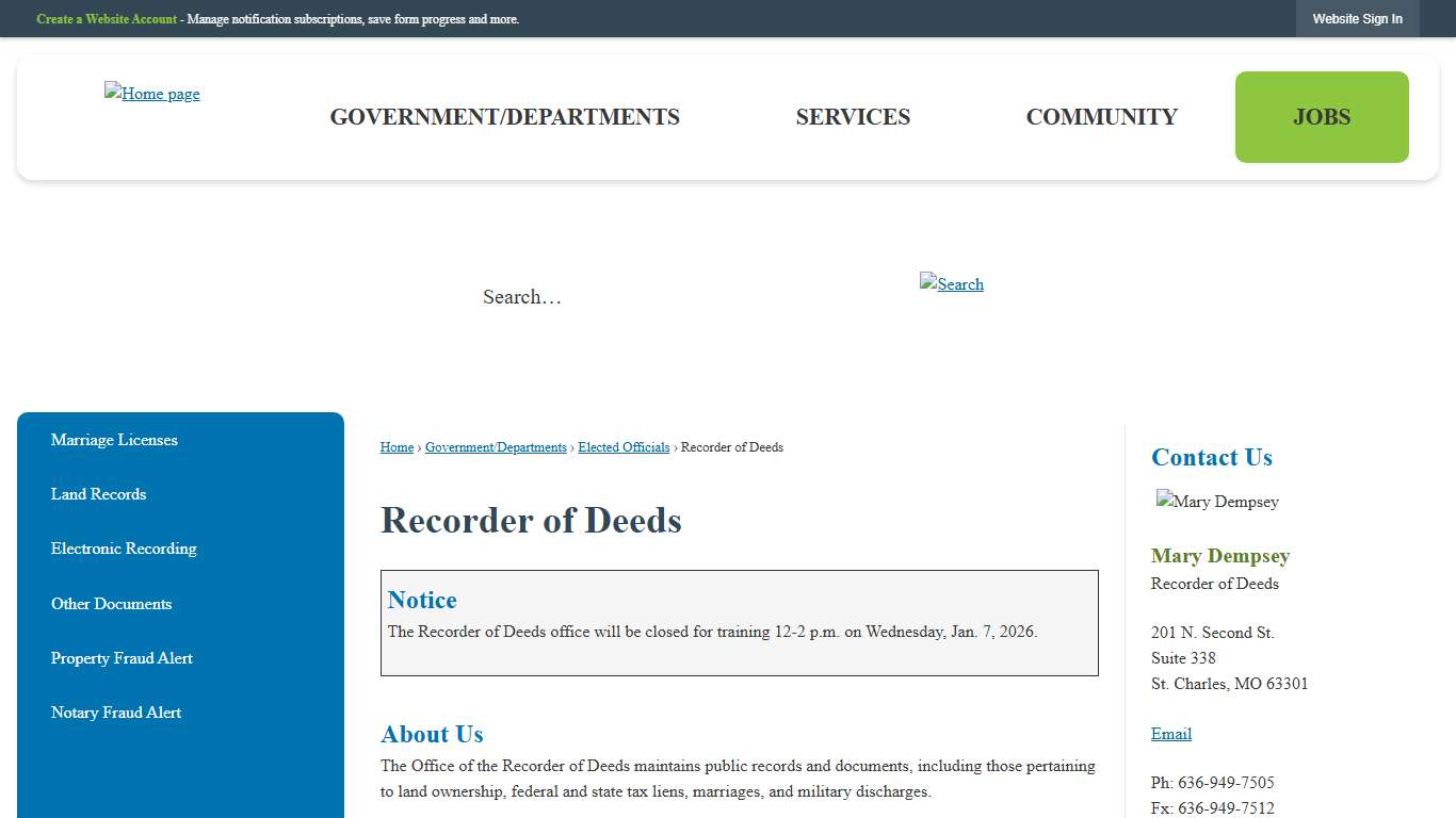 Recorder of Deeds St Charles County, MO - Official Website